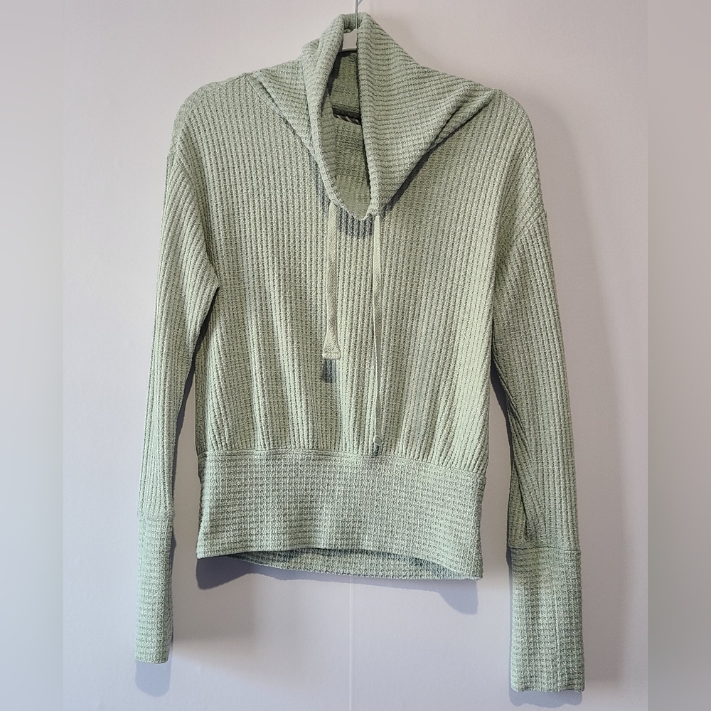 Saturday Sunday Anthro Whistler Green Waffle Knit Pullover Sweater XS